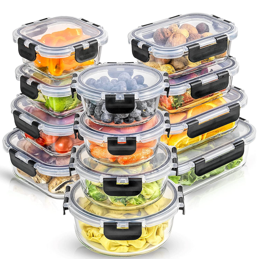 JoyFul by JoyJolt 24-Piece Glass Containers with Lids